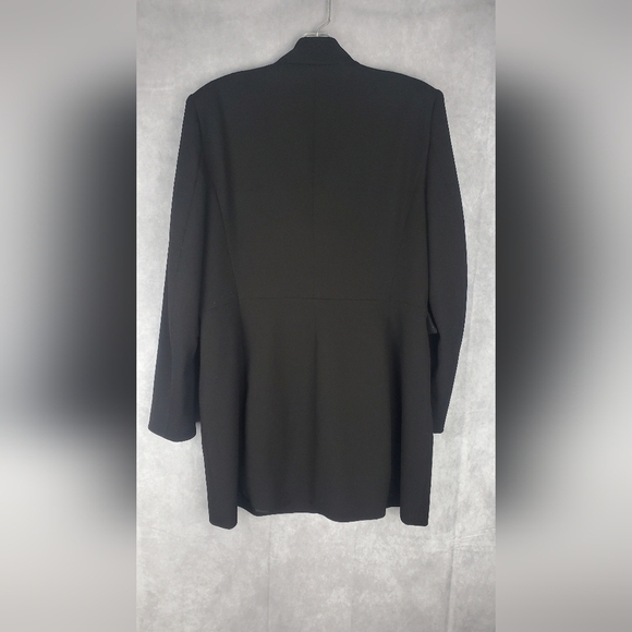 Zara Black Double Collar Duster formal Career Office Coat Jacket Blazer Size XL - Picture 7 of 7